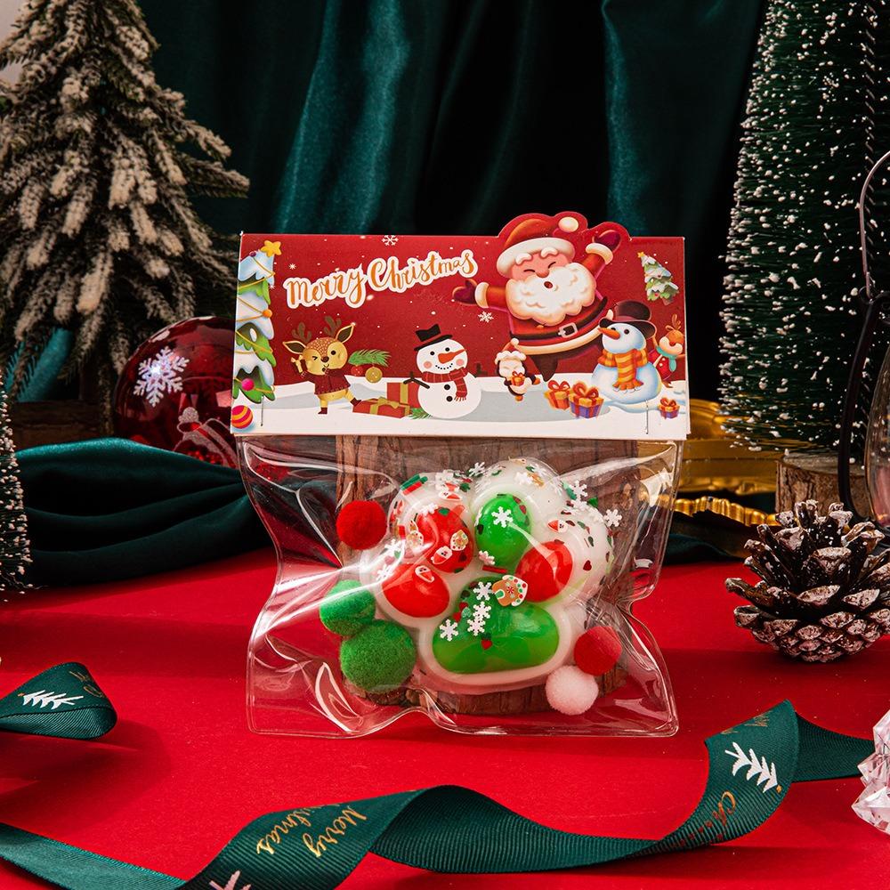 Waffle Christmas Fidget Doll Soft Pinch Food Series Toy Novelty Cat Paw Squeeze Toy  Festival