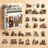 Christmas Tree Hanging Decorations 2026 Highland Cow Advent Calendar 24 Pcs 2D Flat Acrylic Festive Countdown Calendar Farmhouse Animal Ornaments,