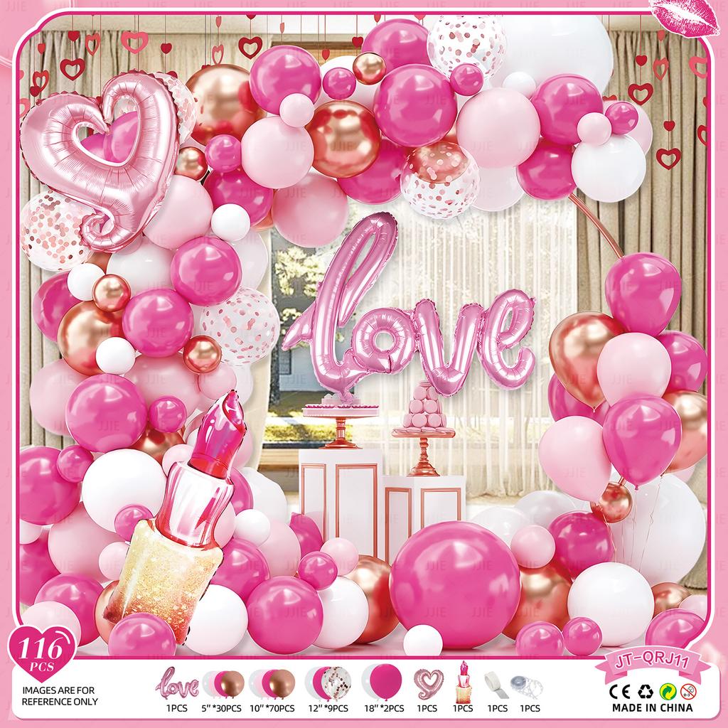 Valentine'S Day Balloon Set Proposal Confession Background Wall Balloon Arch Birthday Party Balloon Decoration Arrangement