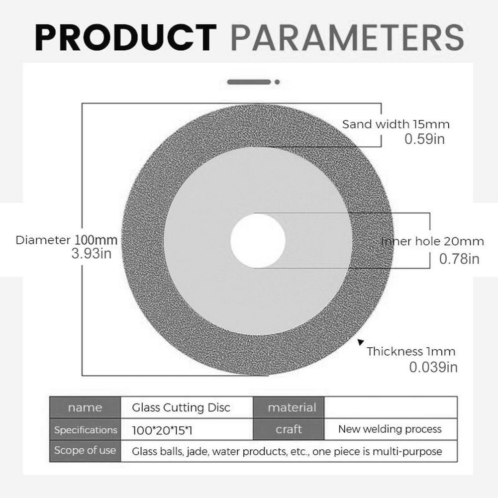 Diamond Cutting Disc, Universal Ultra-thin Fine Grain Disc for Glass Ceramic Tile Jade Stone, Solves Rough Cutting Edges & Disc