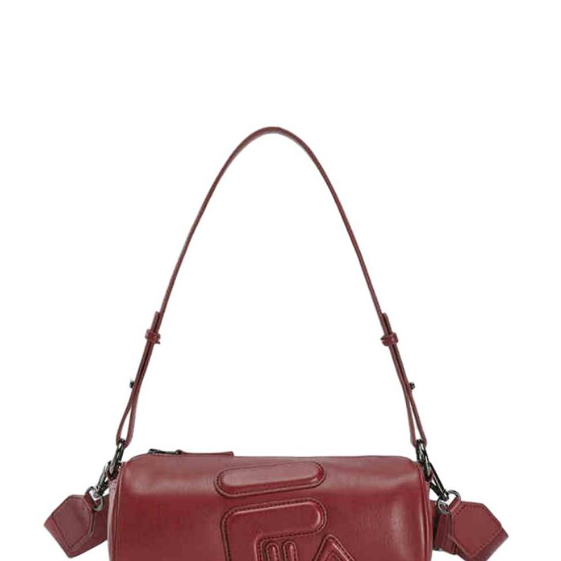 Fila Original Fashion Casual Versatile PU Handheld Shoulder Bag Mini Women Bags Pink Wine-Red F13W519170FWI