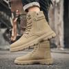 Men's boots four season new comfortable non slip thick soled outdoor leisure boots high top boots fashion versatile work boots