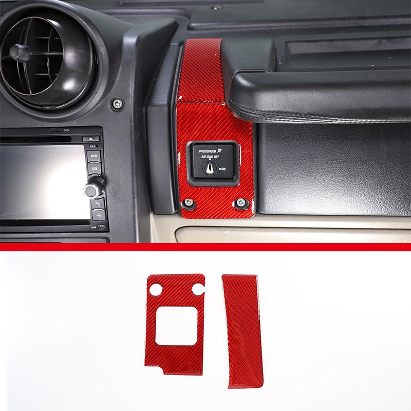 Red Soft Carbon Fiber Door Handle Steering Wheel Gear Shift Trim Cover Stickers Fit For Hummer H2 2003-2007 Interior Accessories