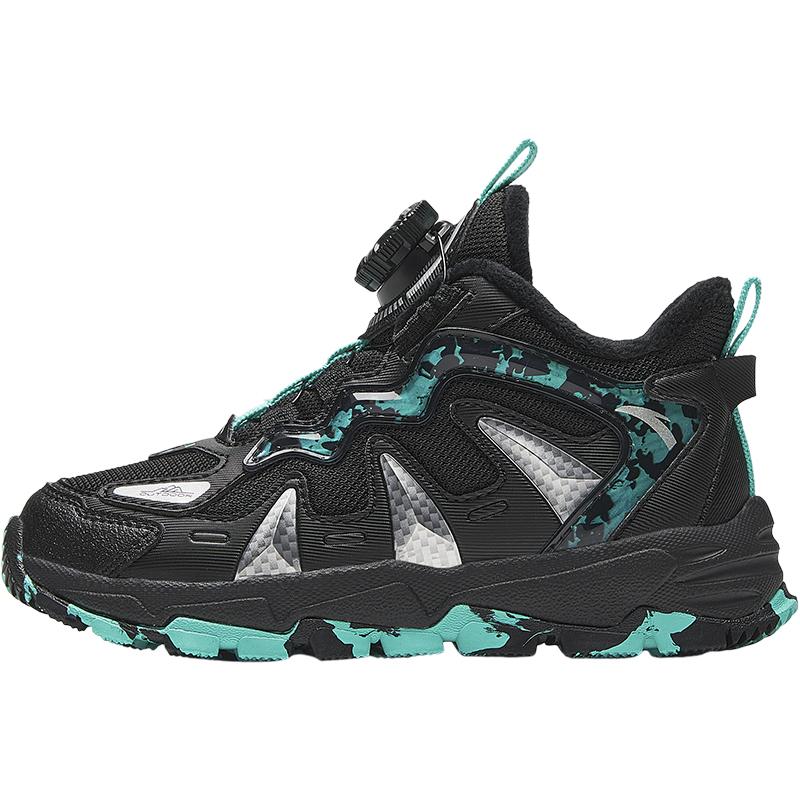 Anta Kids Trendy Fashion Thickened Warm Non-Slip Low-Top Casual Shoes Kids Casual Shoes Black Green A12449940-5