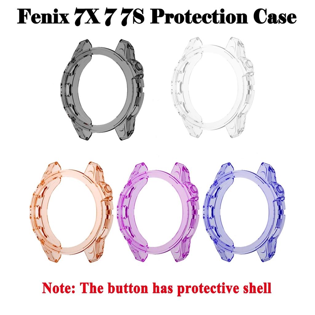 Soft TPU Case Cover For Garmin Fenix 7 7S 7X 6 6S 6X Pro 5S 5 5X Plus Smart Watch Protection Case Frame Cover Bumper Shell