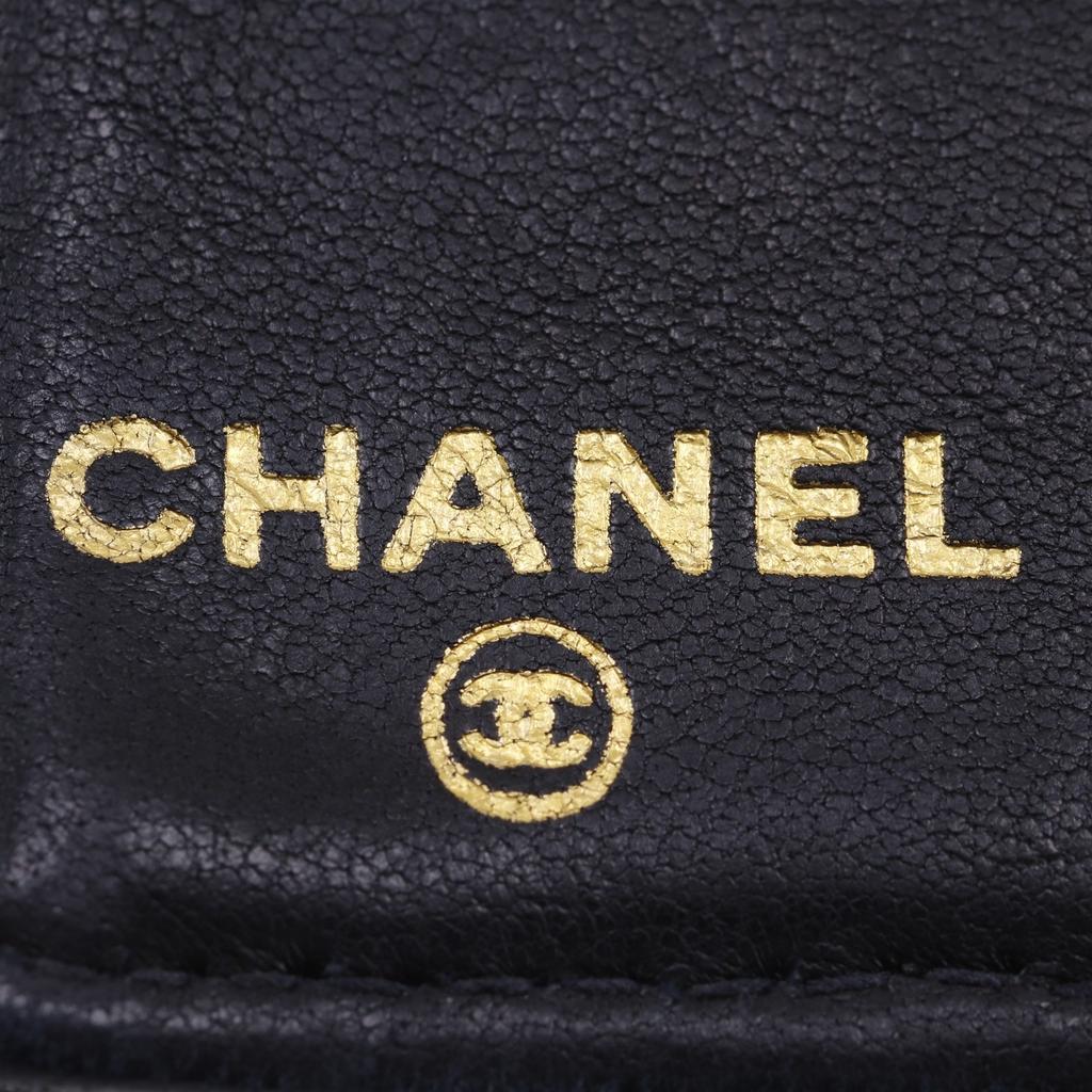 Chanel COCO Mark Purse A13498 Black Caviar Skin Women Used