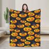 Cute Ghost Pumkin Skull Bat Blanket Warm Soft  Throw Blanket Winter Decorative Couch Chair Sofa Bed Street Trend Bedspread
