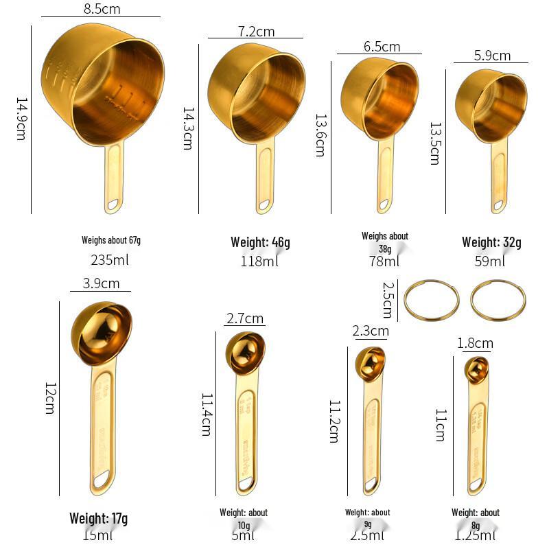 MDNG Stainless Steel Measuring Cups and Spoons Set