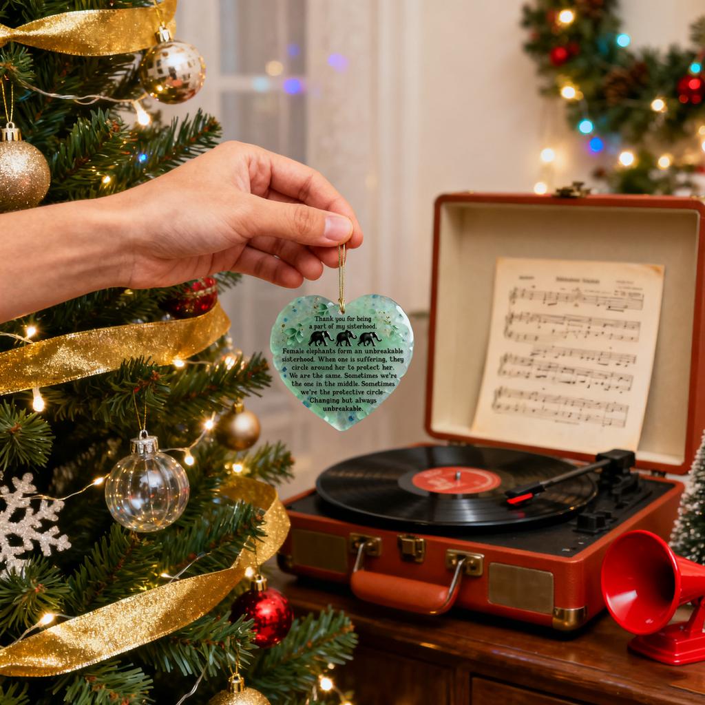 2d Acrylic Heart Shaped Sea Glass Friendship Decor,Friendship Heart Keepsake,Friendship Heart Ornament For Tree Hanging Ornaments,