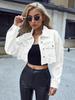 Giacca di Jeans da Donna Transfrontaliera - Stile INS Europeo e Americano, Giacca Corta alla Moda Versatile Casual
