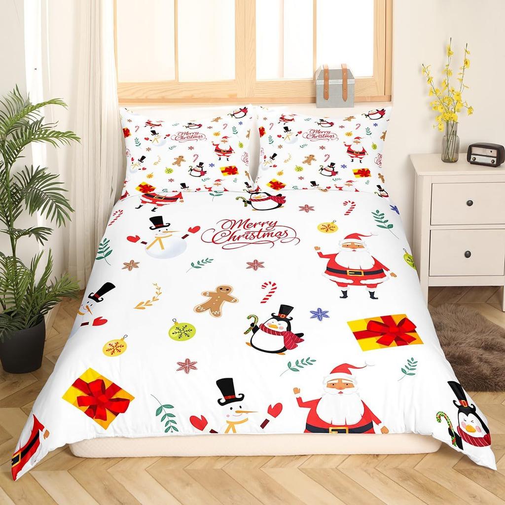 Santa Claus Down Comforter Set Bedding Set 3-piece Coverlet Set