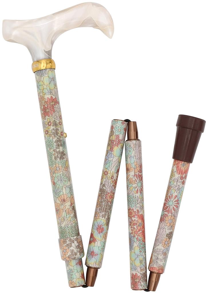 A beautiful and gentle folding cane adorned with Liberty Lightweight and stylish walking for heights approximately (Margaret Annie) print. women's