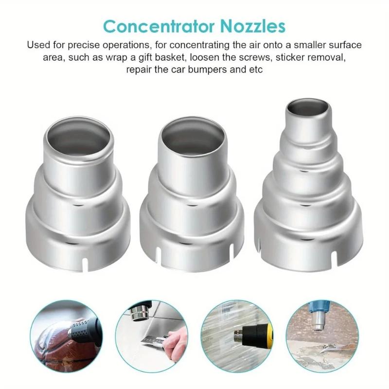 9 PCS hot air gun nozzle stainless steel universal nozzle accessories, precision nozzle accessories for welding tools
