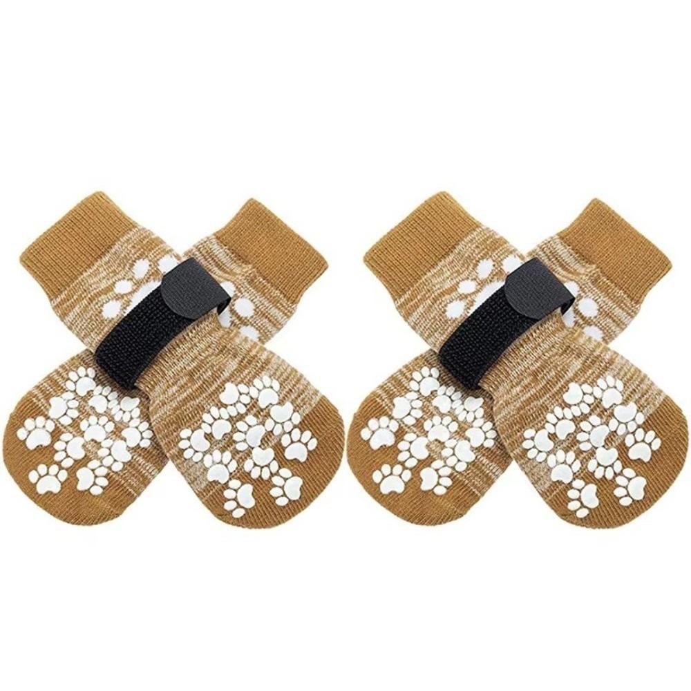 Traction Control Pet Paw Protector 4Pcs/set Dog Paw Protectors Durable Dog Shoes For Small Dogs S чёрный