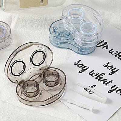 With Tweezers Beauty Lens Box Transparent Contact Lens Case Portable Contact Lens Box