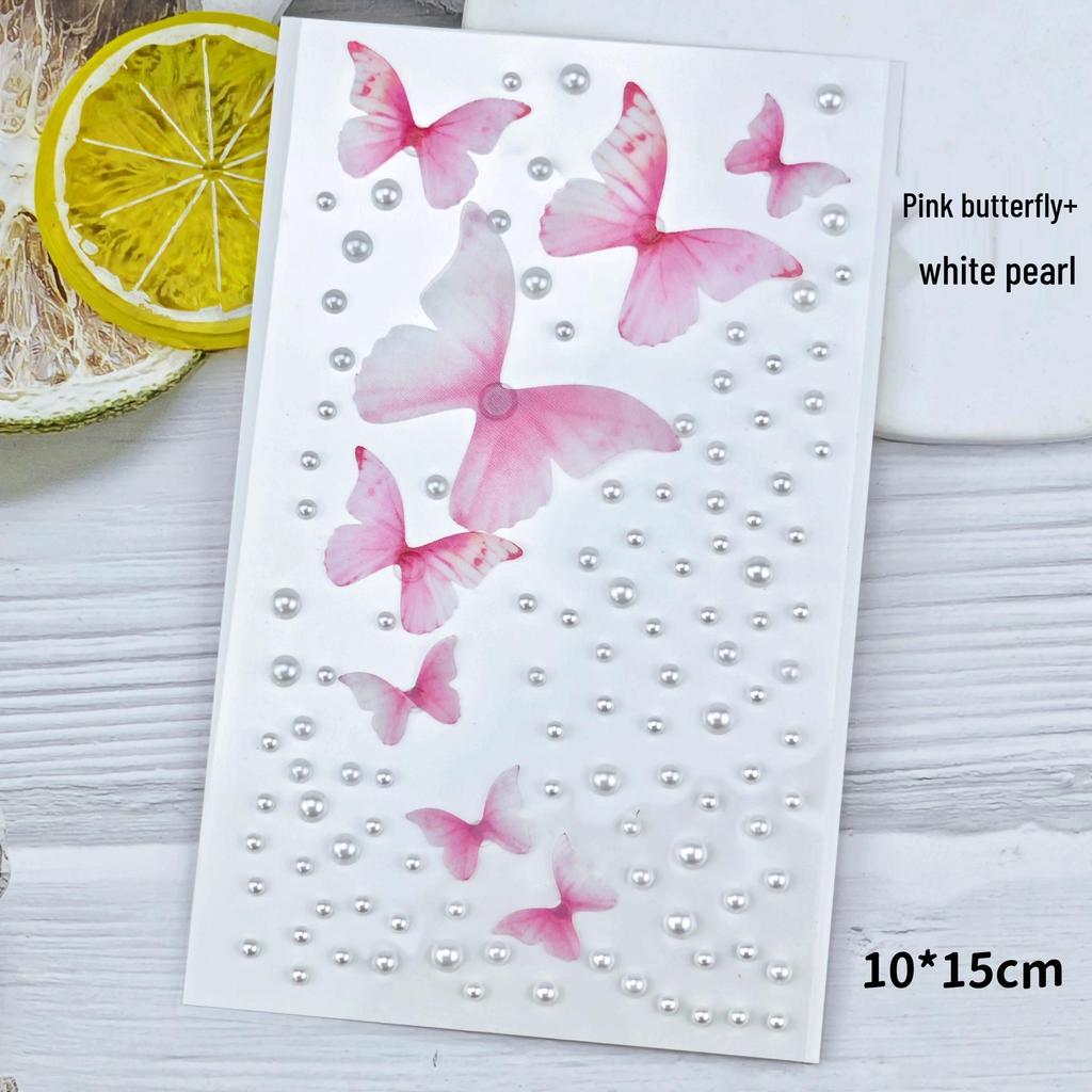 Three-Dimensional Tulle Butterfly and Rhinestone Face Stickers