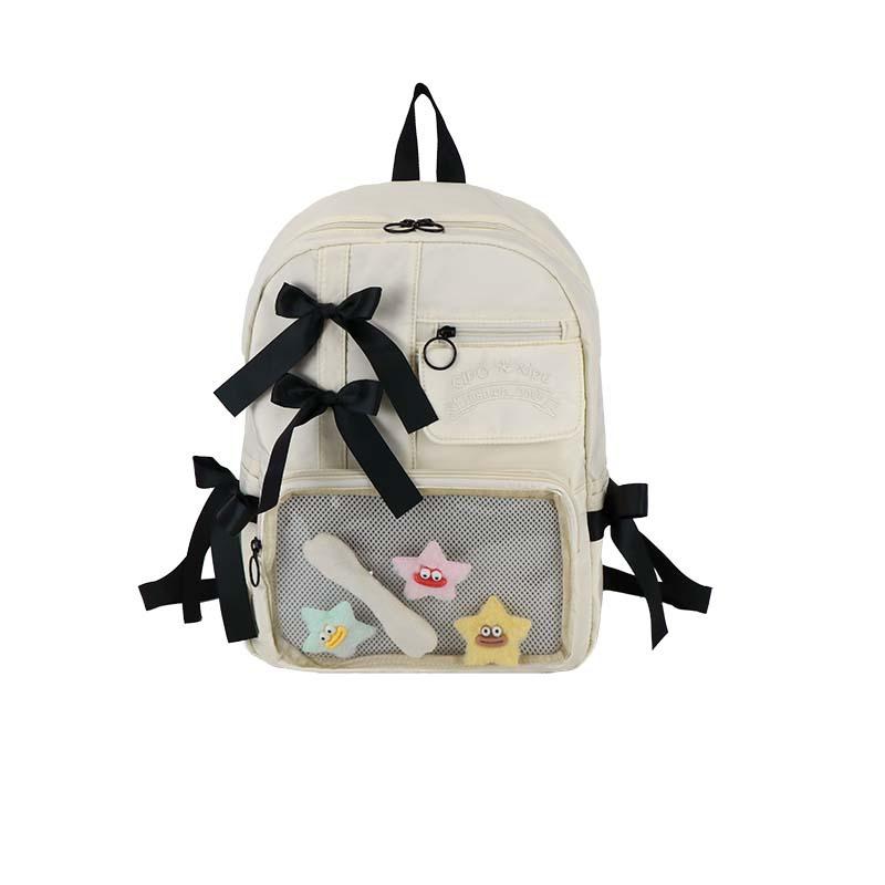 Schoolbag schoolbag female college student backpack high value girl versatile commuter new bow junior high school backpack