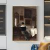 Vintage mujer leyendo escena Interior lienzo pintura carteles antiguos impresiones imágenes artísticas de pared para decoración para las paredes del salón Cuadros