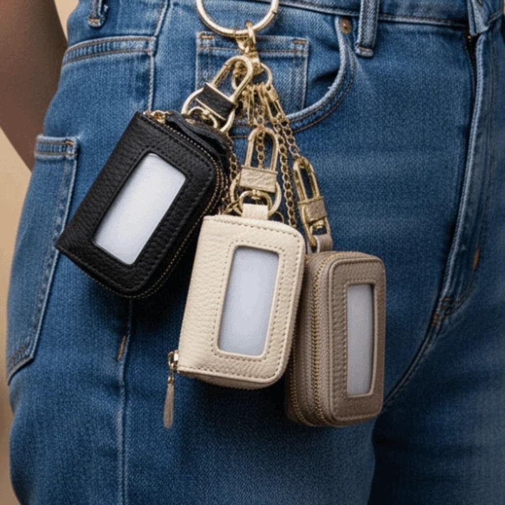 Exquisite Leather Car Key Pouch Portable Small Item Bag Shopping Hanging Coin Purse Lipsticks