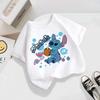 T-shirt imprimé Disney Stitch pour enfants Nouveau Haut d'été 100% Coton pour enfants Vêtement pour enfants Mode Décontractée