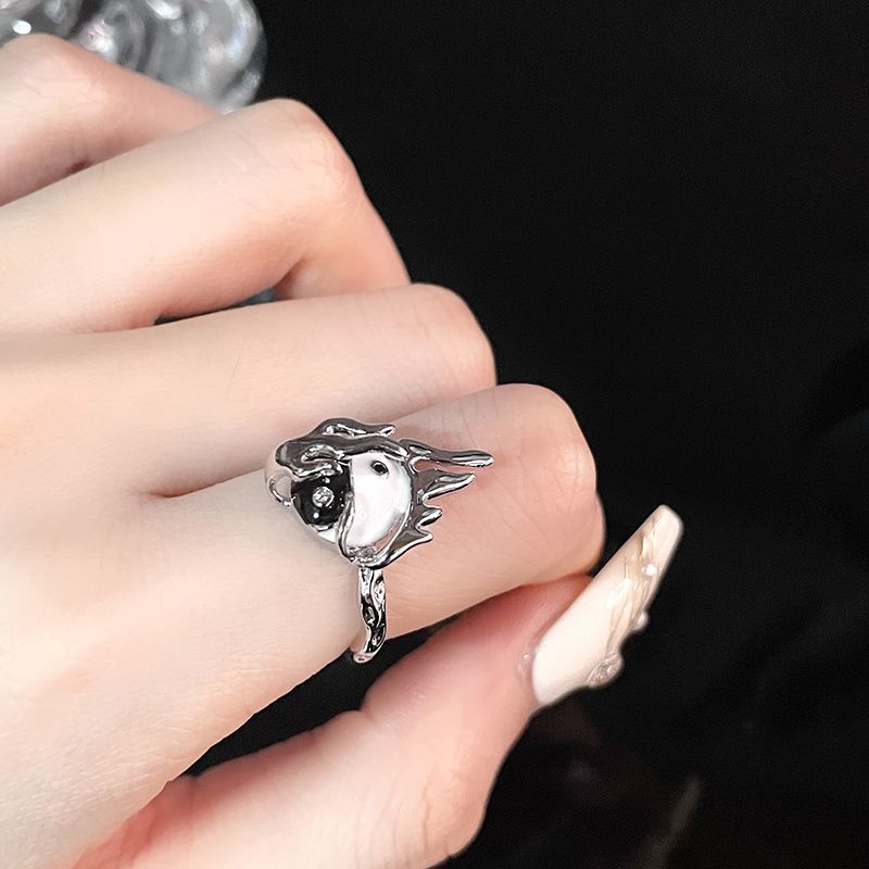 

Комбинированный комплект колец Polar, усовершенствованный китайский нишевый дизайн, кольцо Ins Tai Chi C style