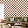 Checkerboard Wallpaper White, Orange and Beige for Living Room and Bedroom 50x1000