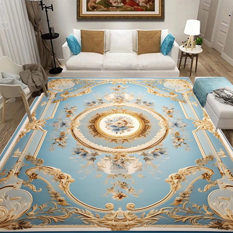 Luxusní Evropský Koberec Velkých Rozměrů Dekorace Obývacího Pokoje Domácí Kobereček do Prostoru Vedle Pohovky pro Ložnici Protiskluzový Šatna Pratelná Podložka na Podlahu