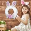 Easter Plush Bunny Wreath With Ears, A Spring-themed Door Sign, Perfect For Window Displays And Party Decorations.