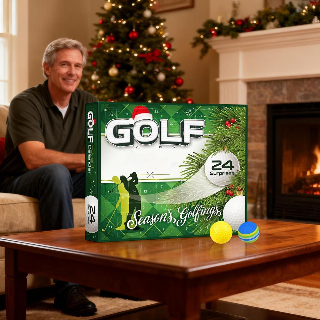 Calendrier de l'Avent de Noël Golf 24 Jours Accessoires de Sports de Balle Calendrier de l'Avent Sportif Pour Passionnés Joueurs Collectionneurs