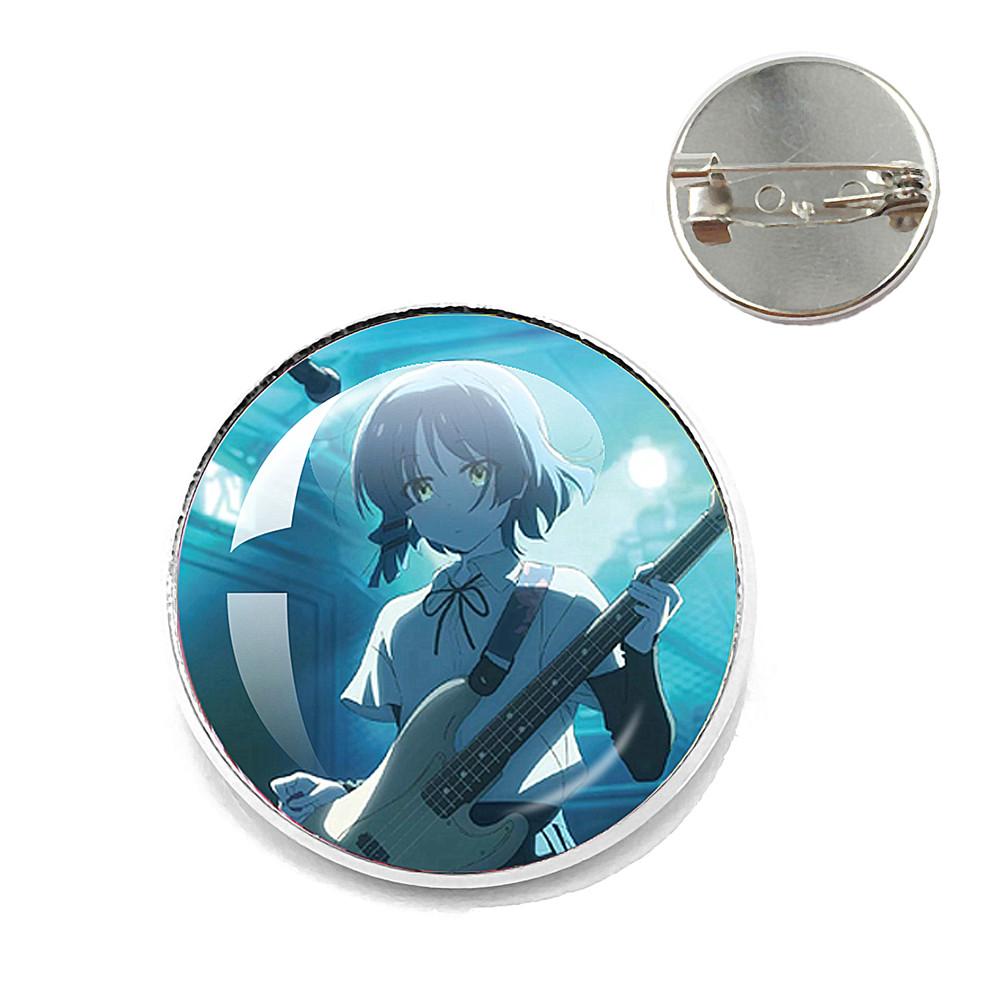 Bocchi The Rock Anime Brooch Gotoh Hitori Ijichi Nijika Kita Ikuyo Yamada Ryo Cartoon Cosplay Glass Brooch Pin For Badge Gifts