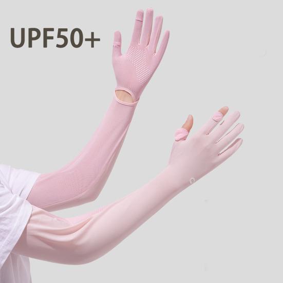 Sun Protection Long Sleeves Anti-Slip Finger UV Gloves Cooling Arm Palm Full Protection