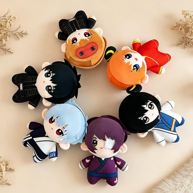 Gintama Cartoon Soft Dolls Lovely Sakata Gintoki Kagura Plushy Okita Sougo Hijikata Toushirou Snug Plush Plaything Suitable For Supporter Favor