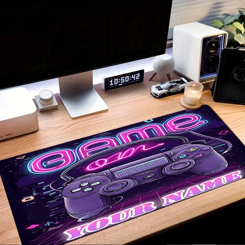 1PC Custom Name "Neon Vibes" Mouse pad, keyboard and mouse desk pad, for computer notebook Birthday Gift For Any Room Or Office