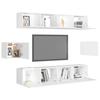vidaXL 6-tlg. TV-Schrank-Set Weiß Holzwerkstoff