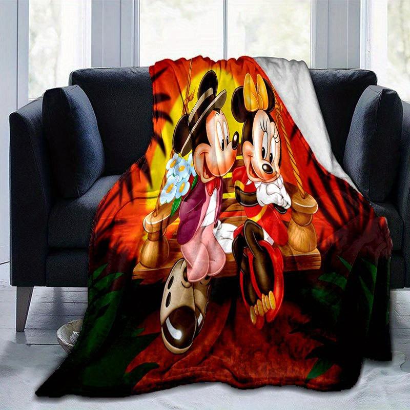 Mickey and Minnie Cartoon Blanket: Adorable, Warm, and Perfect for Home Decoration Living Room, Travel, and All Seasons Christmas Décor