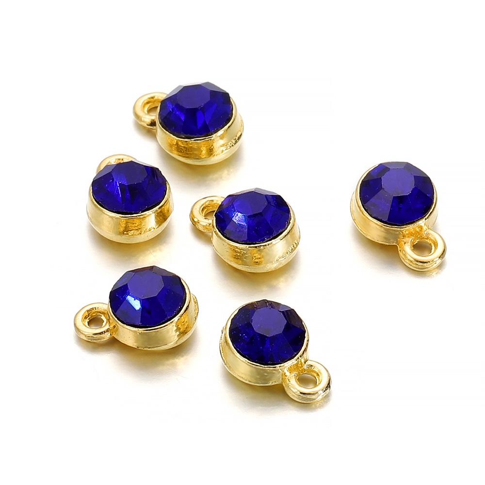 20Pcs/Lot Colorful Crystal Birthstone Dangle Charms Necklace Bracelet Earring Keychain Pendant For DIY Jeweley Making Supplies