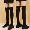 Winterstiefel für Damen 2025: Overknee-Stiefel mit Blockabsatz, Stretchmaterial, Kunstfellfutter, Wärmeisolierung und figurschmeichelnder Passform