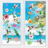 5Pcs Window Stickers Electrostatic-Adsorbed Flower and Bird Wall Home Decoration for