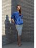 Myue Sierra Shirring Detail Blouse - Royal Blue