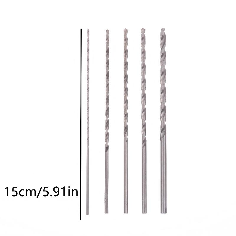 

Set of 5 Drill Bits, 2mm-5mm for Wood, Plastic, Alloy & Metal - Deep Hole Woodworking Drilling Kit