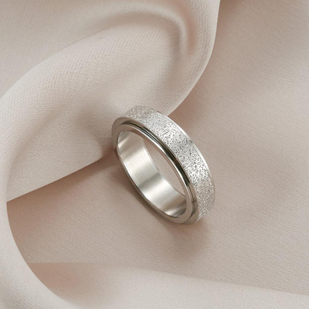 Vintage Anxiety Relief Spinner Ring for Women Stainless Steel Rings Rotate Freely Men Antistress Accessories Jewelry Party Gifts