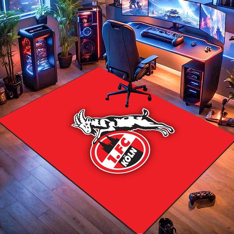 FC Köln Goat Team Logo Print Rug, Non Slip Floor Mat for Living Room Bedroom Football Fan Home Decoration