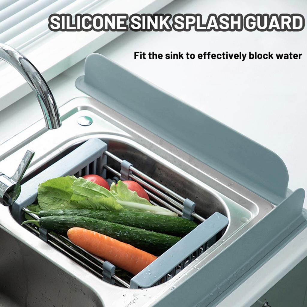 Kitchen Sink Splash Guard Faucet Splash Guard 19IN Tray And Mats Stopper Kitchenware Water Barrier For Home Outdoor Household
