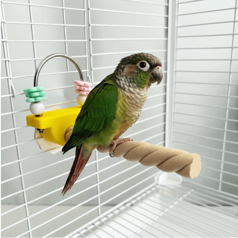 Flower Chew Toy Fun Bird Perch Stand Non-slip Wear-resistant Parrot Standing Pole Easy Installation Beak Nail Grinder