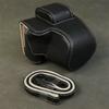 Für Canon EOS R100/R50 Kameratasche Litschi-Textur PU-Leder Tasche Schutzhülle mit Schultergurt