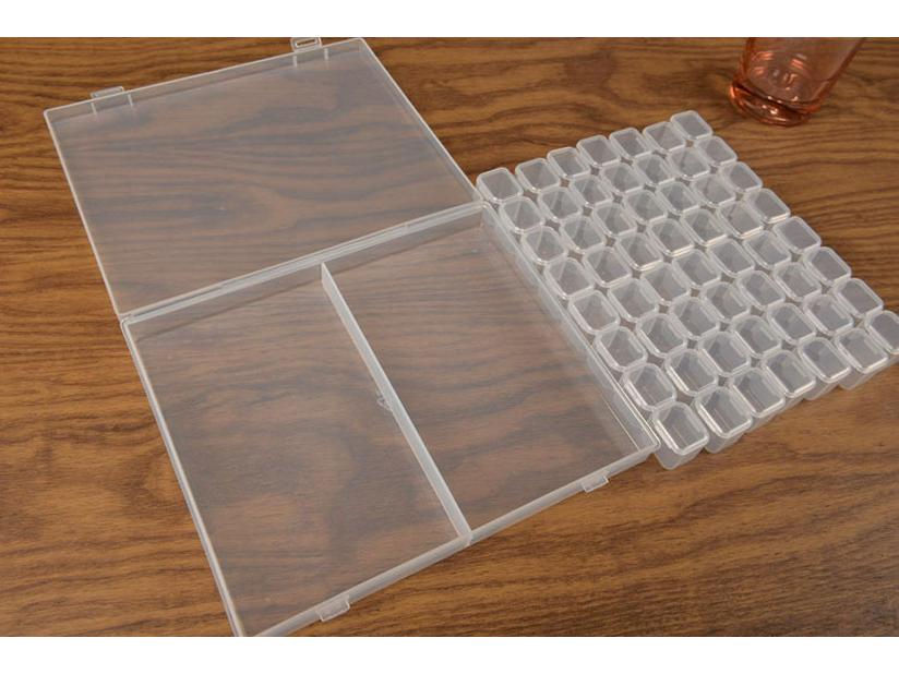 Portable 56-Compartment Two-Week Pill & Nail Art Storage Box