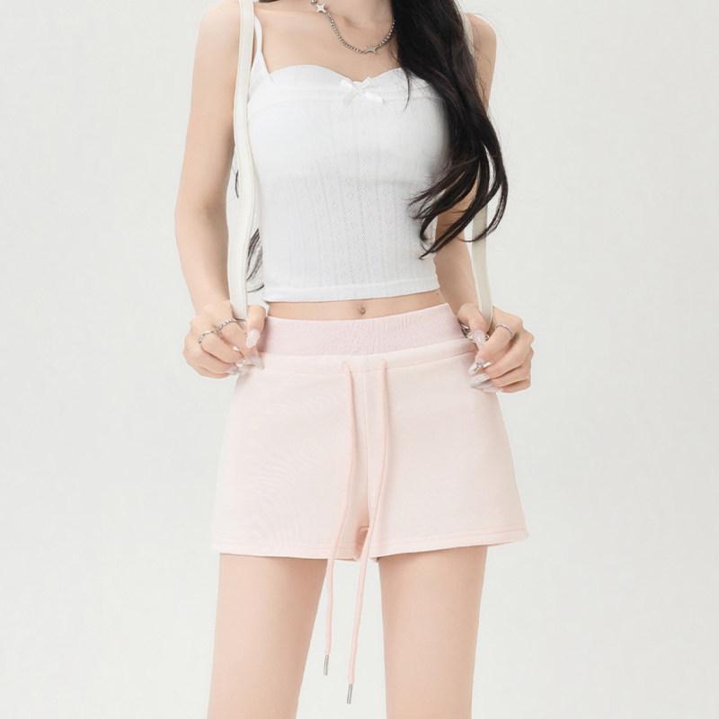 Women's 2026 American Retro Sports Shorts - Summer Letter Print, Loose Fit Hot Pants, Versatile Design