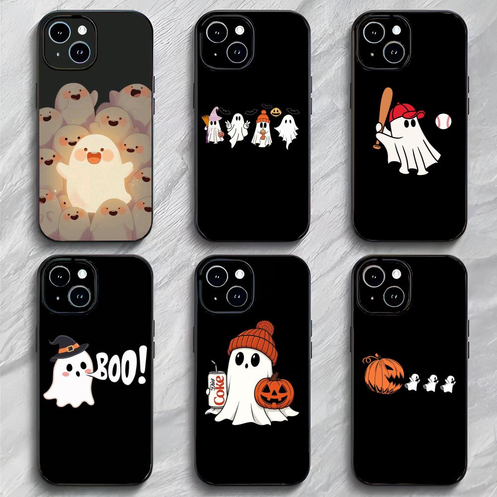 Cartoon Halloween Ghost Black Soft Phone Case Phone Case Soft Packaging Lightweight For iPhone17 16 15 14 13ProMax