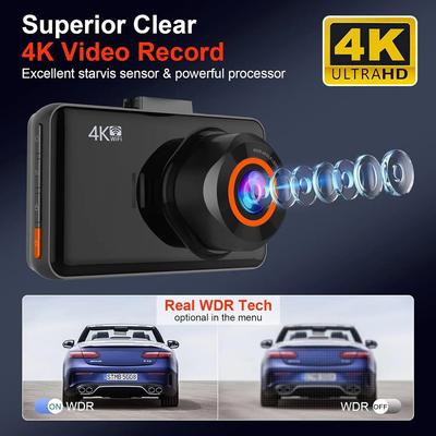 Soam 4K Dash Cam for Cars Front and Rear View Camera for Vehicle WiFi Car Dvr Video Recorder 24H Parking Monitor Car Assecories