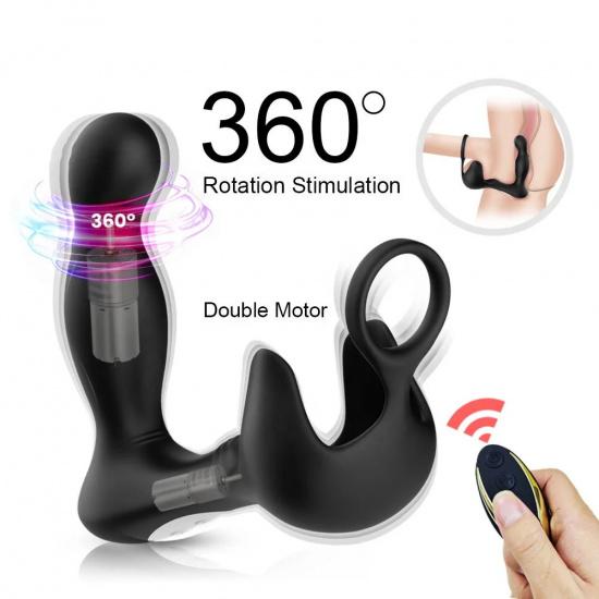 2023 New Anal Vibrator With Penis Ring Vibrating Prostate Massager Thrusting Butt Plug Vibrator for Men Women Anal Sex Toys